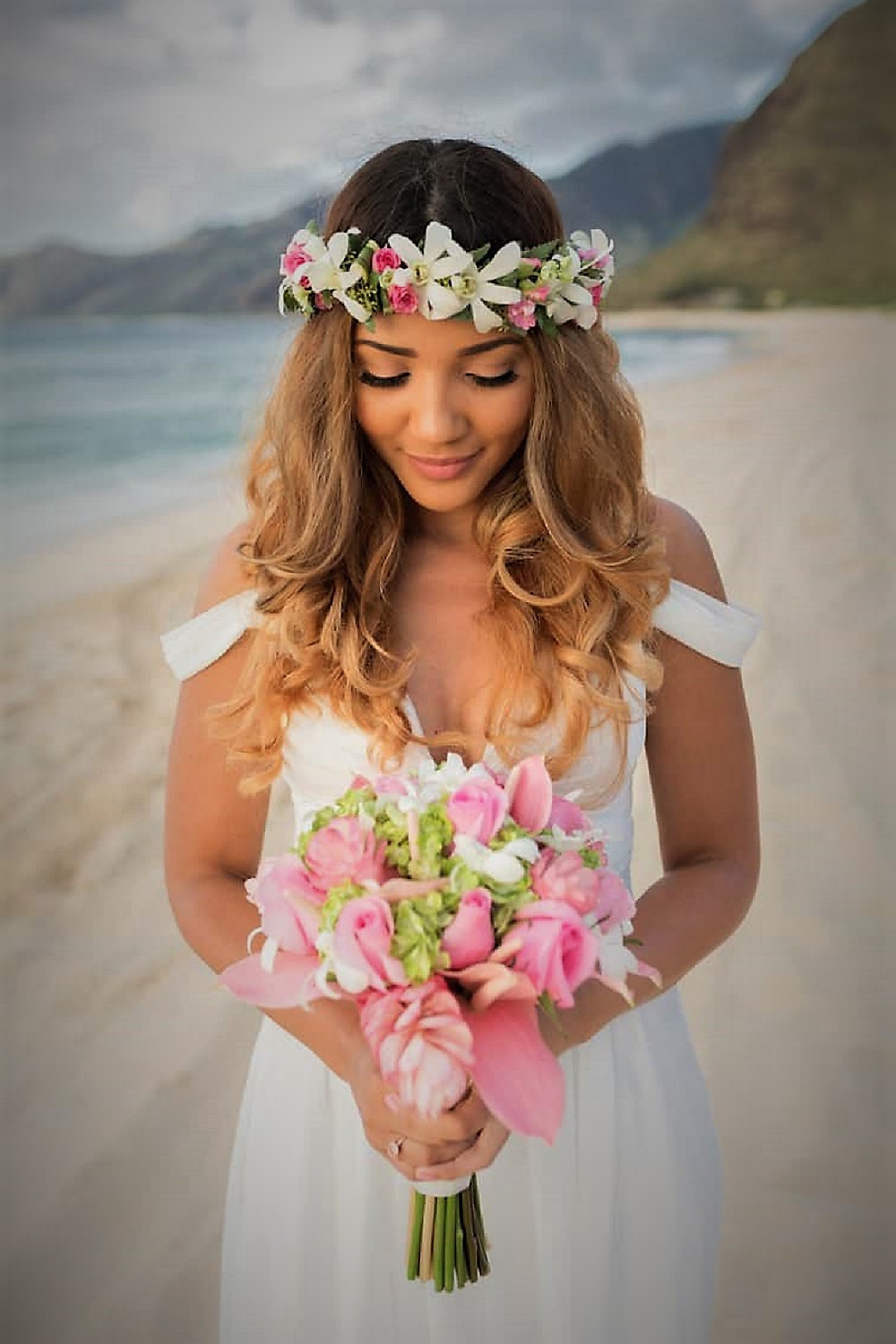 Beach wedding hairstyle