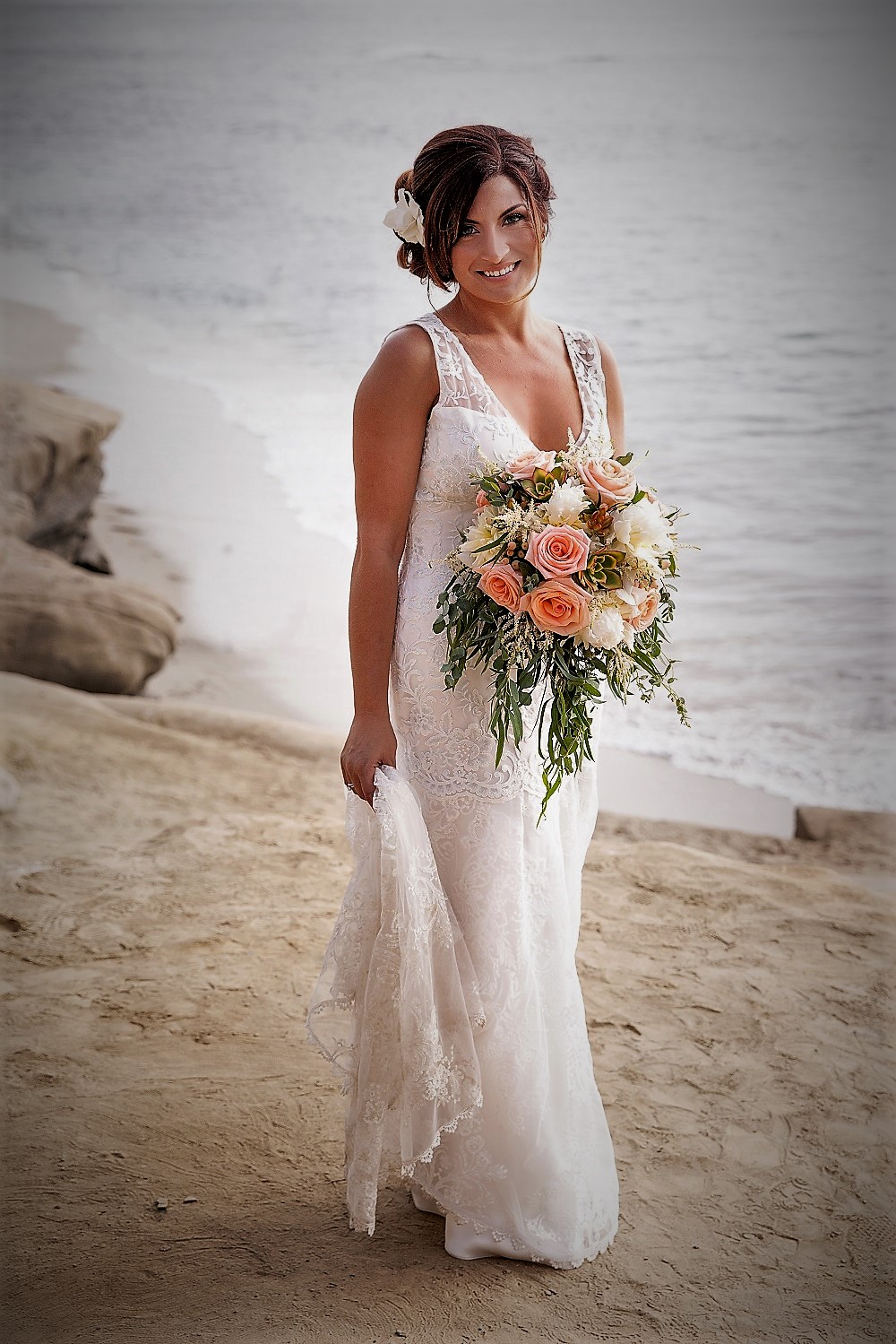 Beach wedding hairstyle