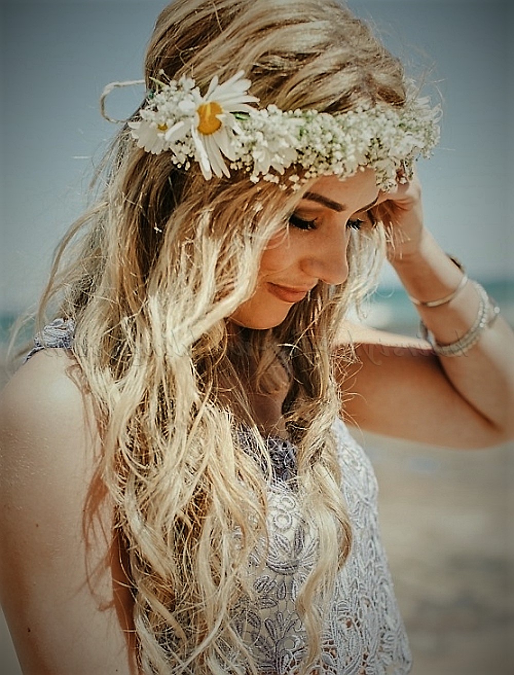 Beach wedding hairstyle